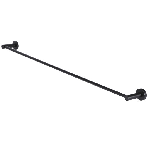 90cm Matte Black Round Single Towel Rail