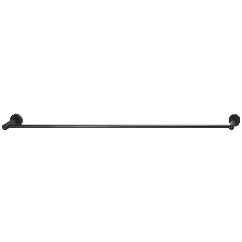 90cm Matte Black Round Single Towel Rail