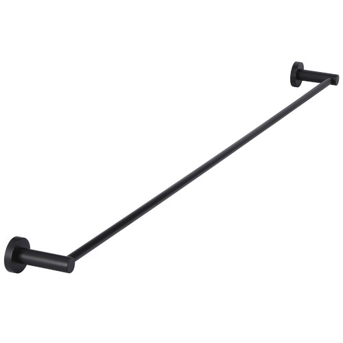 90cm Matte Black Round Single Towel Rail