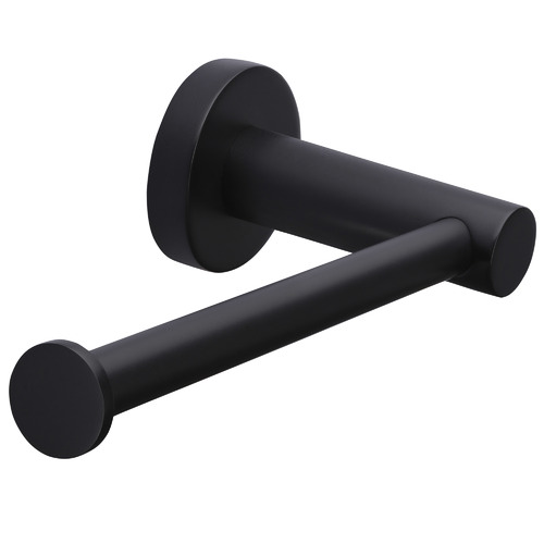 Meir Matte Black Round Toilet Roll Holder | Temple & Webster