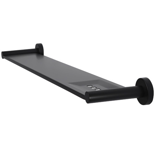 Matte Black Round Bathroom Shelf