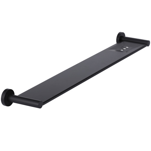 Matte Black Round Bathroom Shelf