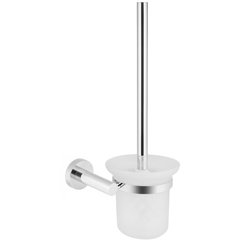 Matte Black Round Toilet Brush & Holder Set
