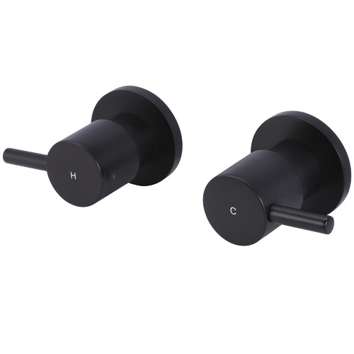 Matte Black Round Quarter Turn Wall Top Assemblies