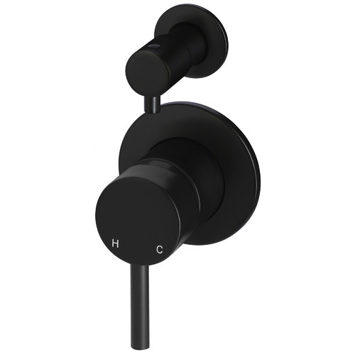 Matte Black Round Backplate Diverter Mixer
