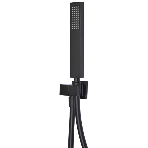 Matte Black Square Hand-Held Shower on Bracket