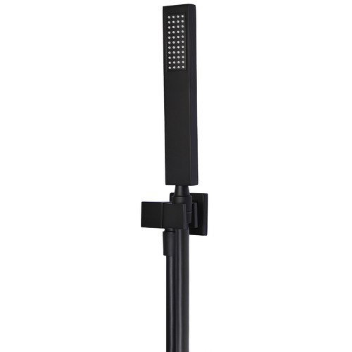 Matte Black Square Hand-Held Shower on Bracket