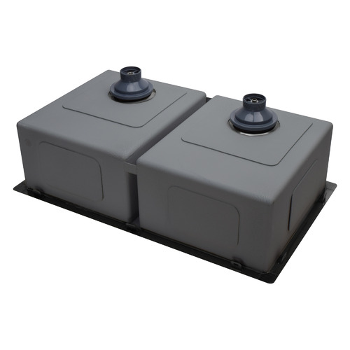 44 x 86cm Gunmetal Black Double Stainless Steel Kitchen Sink Bowl