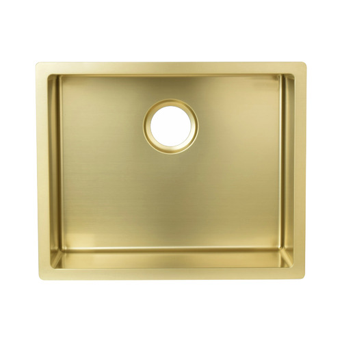 45 x 45cm Brushed Bronze Gold Single Stainless Steel Kitchen Sink Bowl