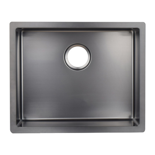 45 x 45cm Gunmetal Black Single Stainless Steel Kitchen Sink Bowl