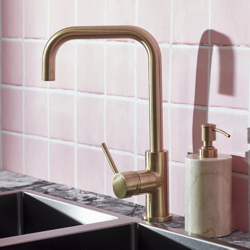 Tiger Bronze Gold Curved Kitchen Mixer Tap