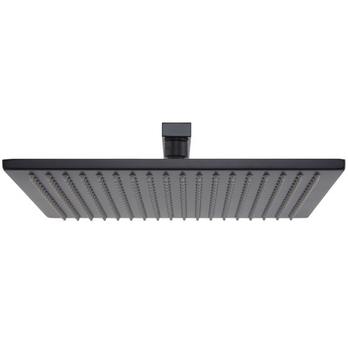 Meir 2 Piece Black Square Brass Shower Head & Arm Set Temple & ster