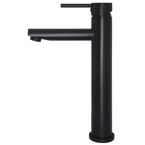 Tall Matte Black Round Basin Mixer