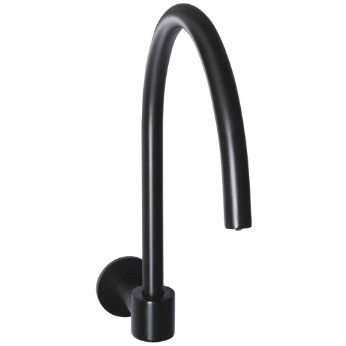 Matte Black High Rise Swivel Wall Spout