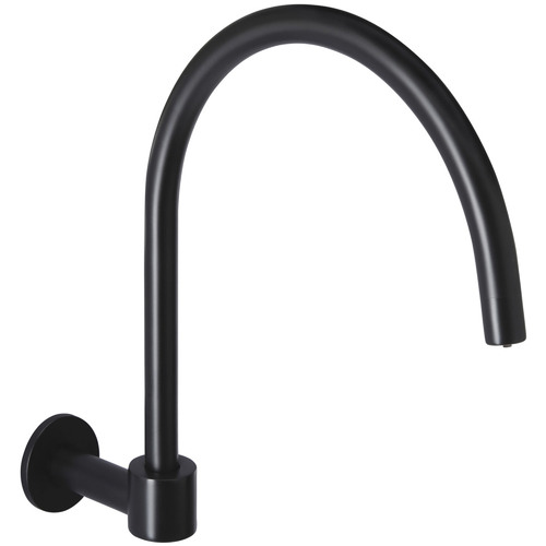 Matte Black High Rise Swivel Wall Spout