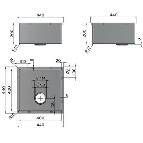 Square Stainless Steel Kitchen Sink