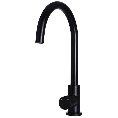 Round Gooseneck Brass Sink Mixer