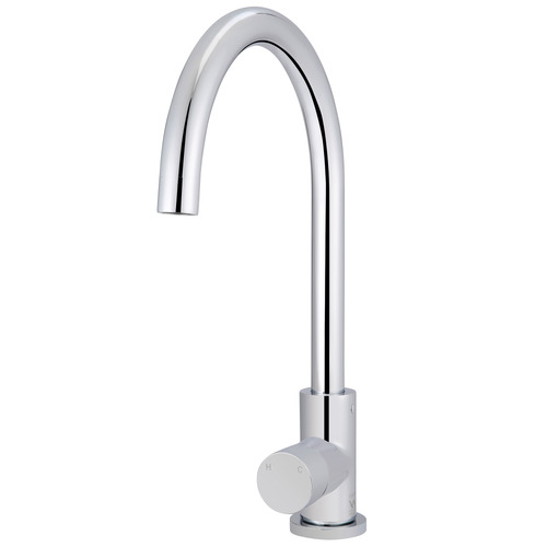 Round Gooseneck Brass Sink Mixer