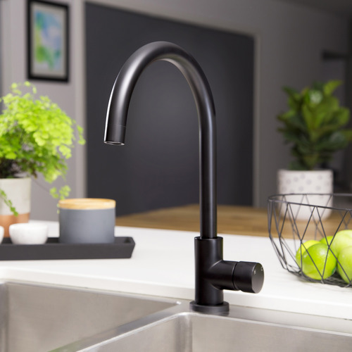 Round Gooseneck Brass Sink Mixer