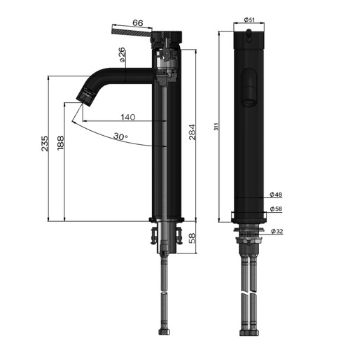 Tall Curved Basin Mixer