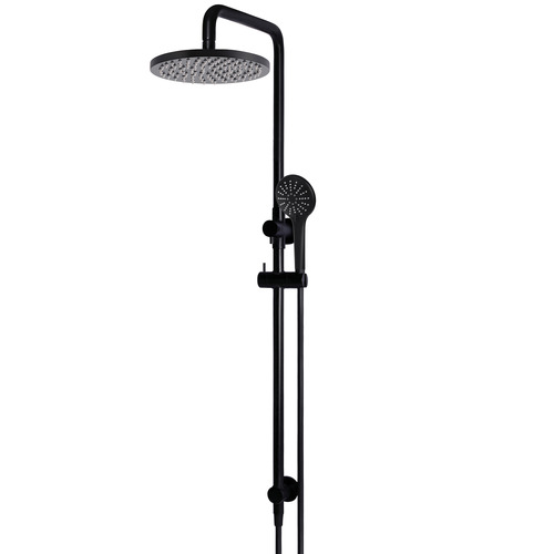 20cm Matte Black Round 3 Function Shower Set