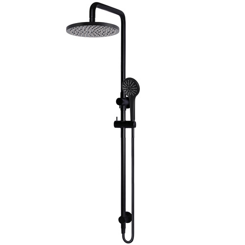 20cm Matte Black Round 3 Function Shower Set