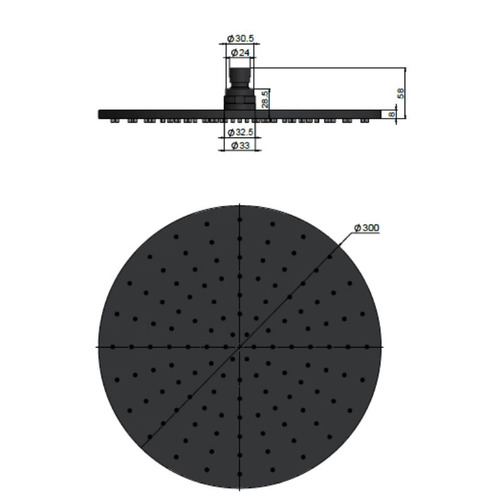 Round Agatha Brass Shower Head