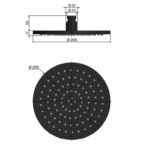 Agatha Brass Shower Head