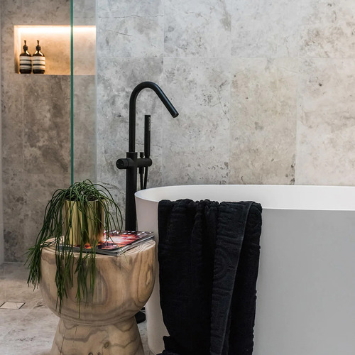 Floor Mounted Bath Mixer with Hand-Held Shower