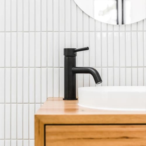 Matte Black Curved Basin Mixer