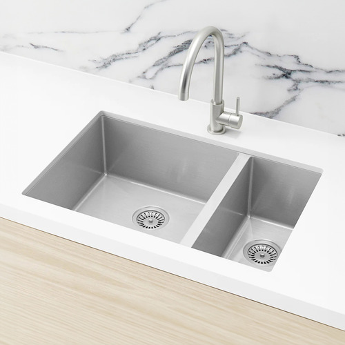 W67 x D44cm Stainless Steel Double Kitchen Sink Bowl