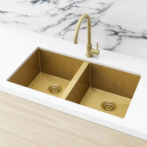 W76 x D44cm Stainless Steel Double Kitchen Sink Bowl