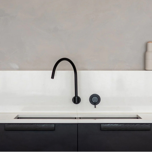 Matte Black High Rise Swivel Wall Spout