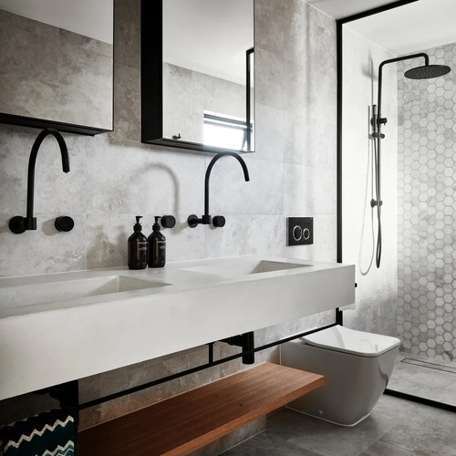 Matte Black High Rise Swivel Wall Spout