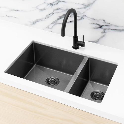 W67 x D44cm Stainless Steel Double Kitchen Sink Bowl