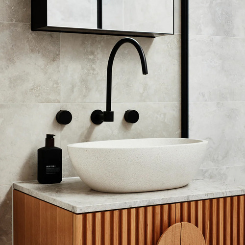 Matte Black High Rise Swivel Wall Spout