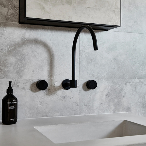 Matte Black High Rise Swivel Wall Spout