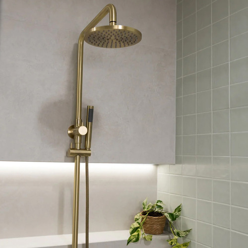 5 Piece Round 20cm Brass Shower Set