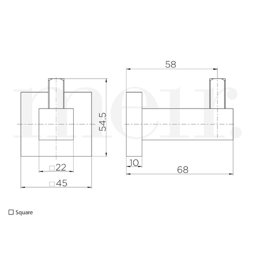 Matte Black Square Robe Hook