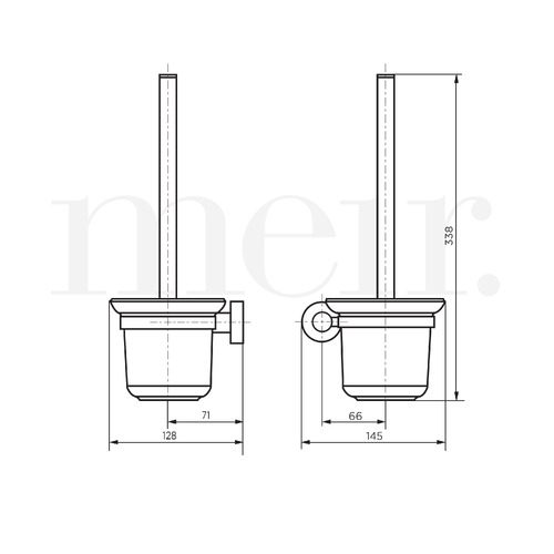 Matte Black Round Toilet Brush & Holder Set