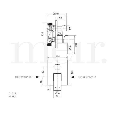 Matte Black Square Diverter Mixer