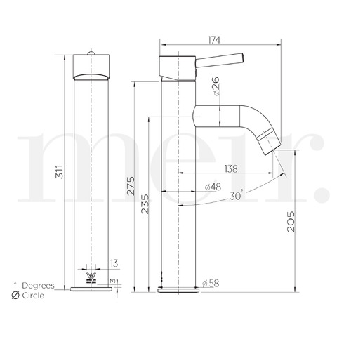 Tall Curved Basin Mixer