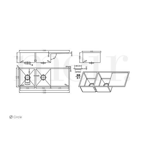Robi Steel Double Kitchen Sink with Drainboard