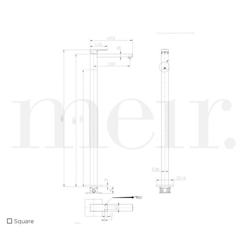 Square Freestanding Bath Mixer Tap