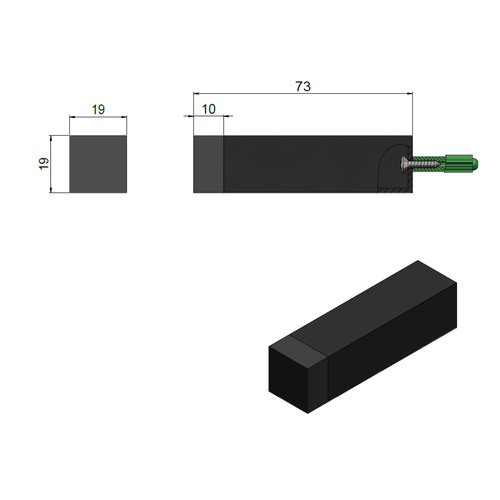 Square Brass & Rubber Door Stop