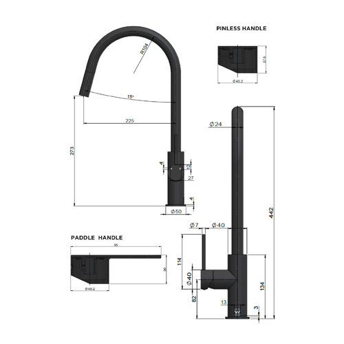 Piccola Pull-Out Kitchen Mixer Tap