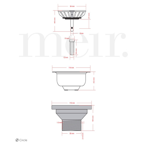 120mm Basket Waste with Stopper
