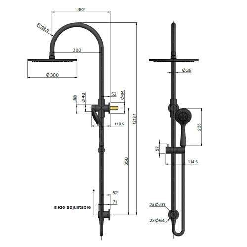 3 Function Round Shower Set