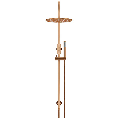 300mm Gooseneck Twin Shower with single function hand shower