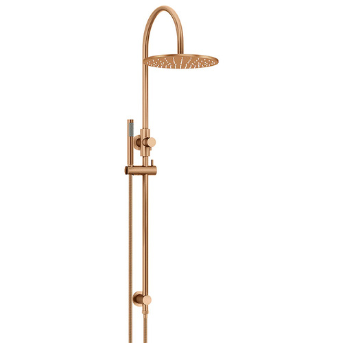300mm Gooseneck Twin Shower with single function hand shower